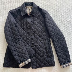 XS Burberry Black Classic Quilted Jacket